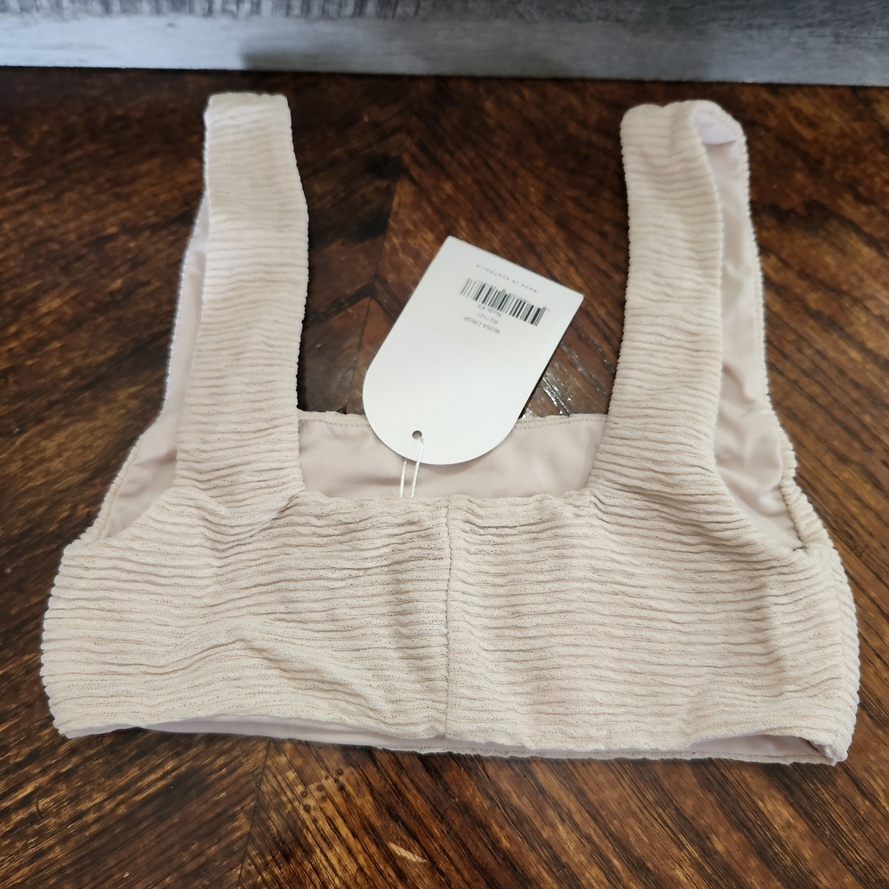 NWT Revolve Rumer Nude Ribbed Rosa Crop Or Swim Top. Sz XS - Picture 2 of 8